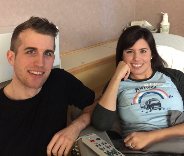 Kidney donor Andrew Helwer visits his sister Jess Stobbe in the hospital while she receives a dialysis treatment. Jess travelled to Brandon three times a week to be hooked up to a machine, that did the job of her kidneys, for three and a half hours, before receiving a kidney from her brother in February.