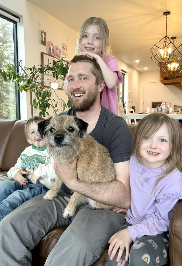 The Froese family was quite happy to see their pet Oats back after he took an unscheduled trip to the west last weekend. Ian (centre, with Oats) with children Read , Penny and Ruby, as well as mom Kendra, are thankful for the help they received in bringing him home.