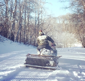 Groomer packing the trails at the International Peace Garden in preparation for the Manitoba Cross Country Ski Championships to be held at the Garden February 10-12. 2017. The event is open for all ages and abilities from the first time racer to the seasoned competitior.  