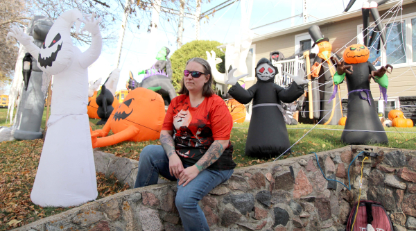 Tamara Touchette, with the help of husband Trevor goes all out to give everyone a delightful scare on Halloween. They have an epic front yard display of spooky decorations, including a graveyard, ghosts, goblins, witches, spiders and more. 
