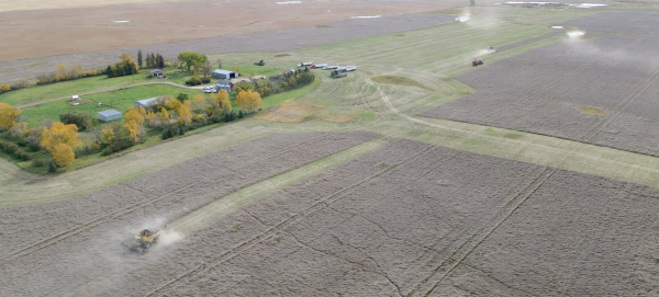 The Boissevain-Morton-Whitewater Growing Project was able to sneak in a good day on Friday, October 9 and take the canola crop off their field at Fairfax. They had an early start and early finish and were able to beat the coming rain. Proceeds from the crop will be going to the Canadian Foodgrains Bank, as all the money they have collected since 1998 has.
