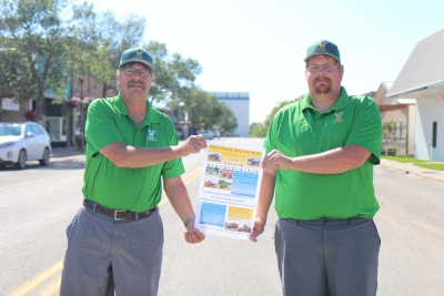 Warren (left) and Kelly Wright show off the poster for the Past to Present Agricultural Parade, set for the streets of Boissevain on Sunday, August 9 starting at 1:30pm. Sponsored by Wright’s Auction Service, they are hoping to show off the different generations of agricultural equipment used in the area, and to give everyone a break from the coronavirus situation. The Wrights have been spending a lot of time organizing the parade, looking around the region for interesting entries.