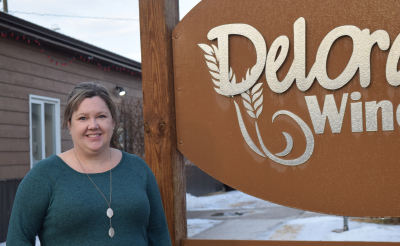 Incoming CAO for the Municipality of Deloraine-Winchester Breigh Crepeele stands in front of the municipal office in Deloraine.