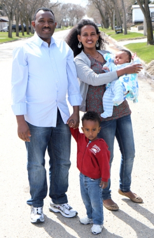 Yemane Teklemichael, Mibrak Teka, and their children Sam and Noah will celebrate their one-year anniversary of living in Canada on June 23. 