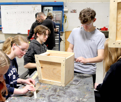 Students build Peace Garden story boxes