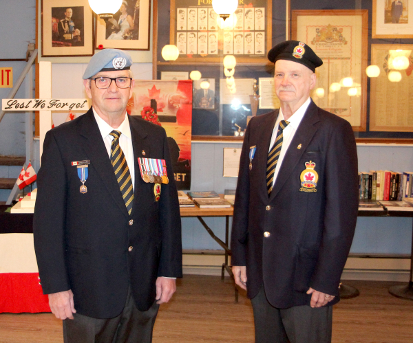 Murray Dalrymple (left) and Gib Beard of the Boissevain Legion in their clubroom in the basement of the Legion Hall. The Legion in town has a proud history, starting at the close of the First World War. They fought for care and benefits for veterans, and as the years went on, kept their memories alive. They also built the hall that bears their name, which is still used for many events in town. Right now, they are looking for newer and younger members, to help keep the organization alive and active in the community. photo by anna workman