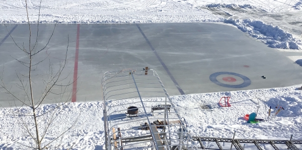 You can choose either hockey or curling at the rink on Hasselfield Lake. Built and maintained by the Betts and Dunn families, everyone involved must play by the COVID rules, keeping safe distances, when they are out to have fun. 
