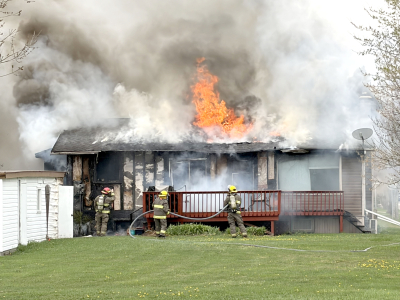 Fire destroys home 