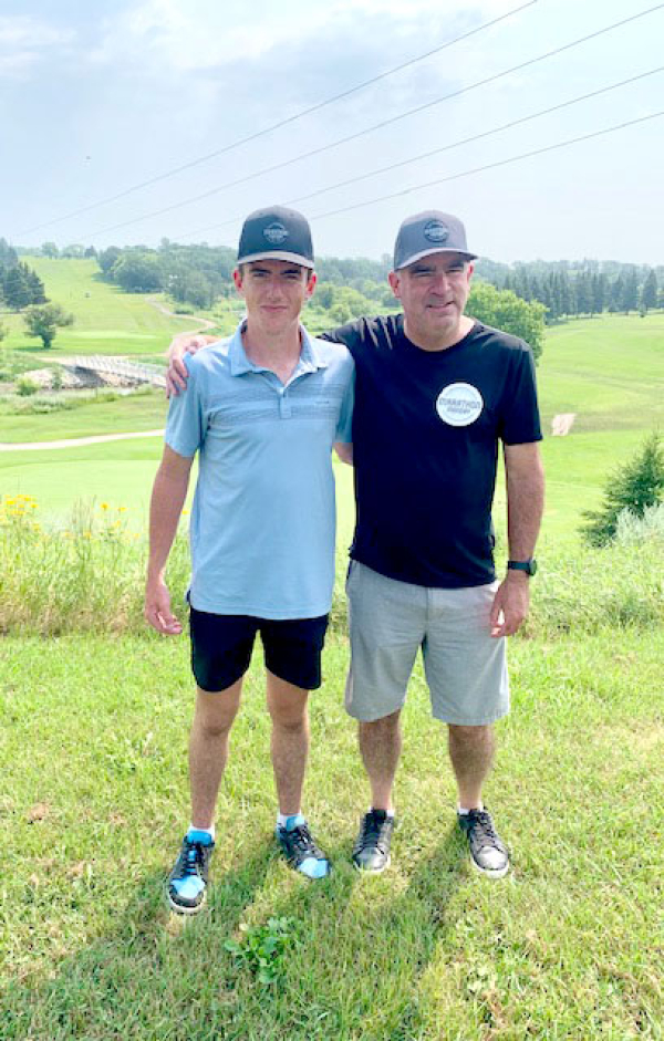 Ty (left) and Glen Tosh had a busy day on July 29, playing 129 holes at the Souris Golf Course. It was a part of Marathon Monday, and the father-son duo were raising money for cancer research. Over the two years of participating, they have raised nearly $10,000 and plan to continue into the future. 